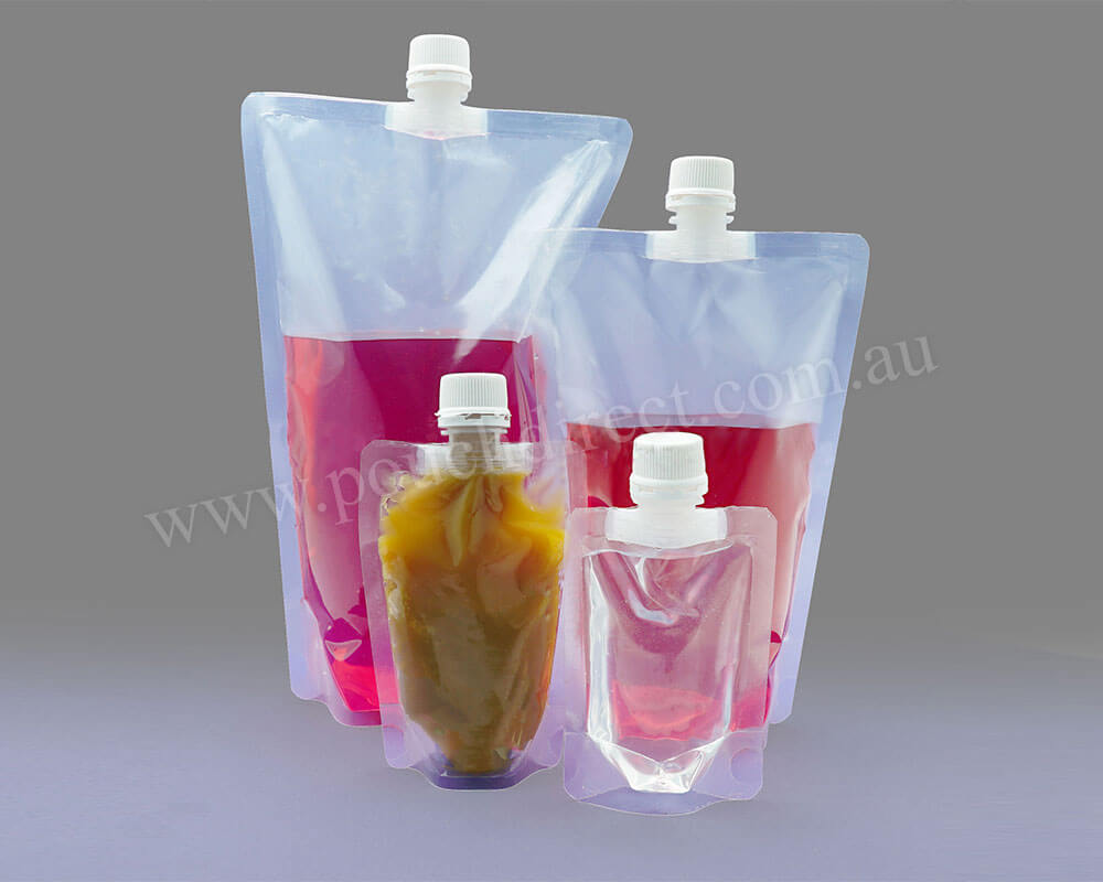 16 mm Center Spout Pouches Clear