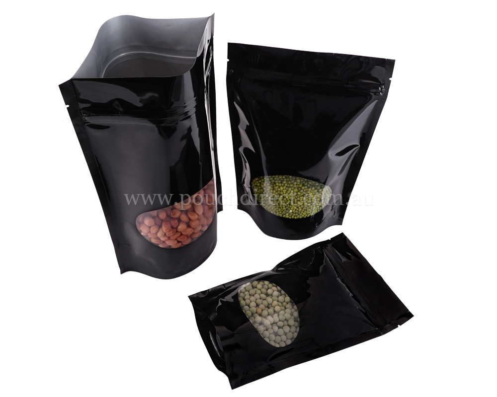 Black Oval Window Pouches