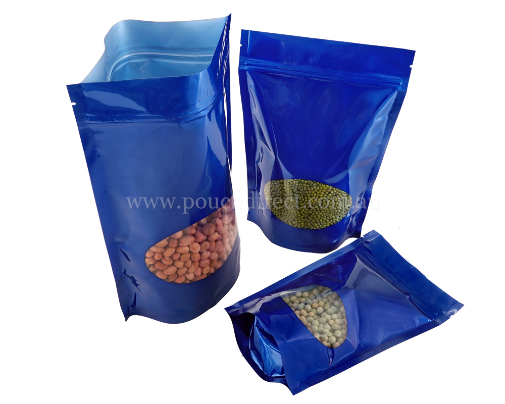 Blue Oval Window Pouches