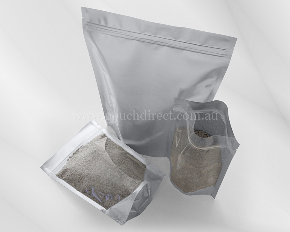 Clear Matt Silver Pouches