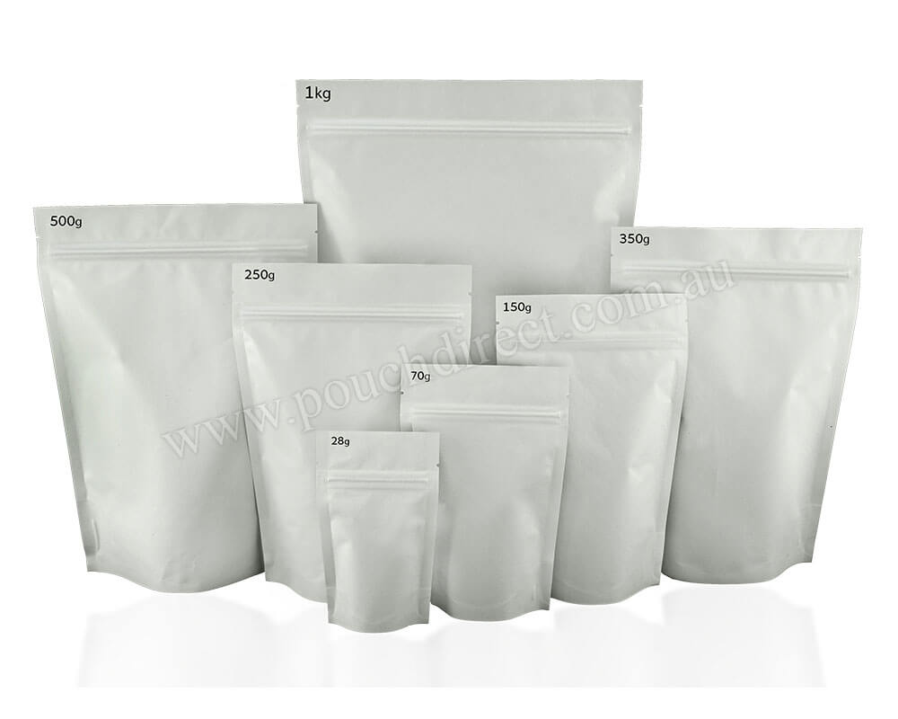 White Paper Bags With Zipper