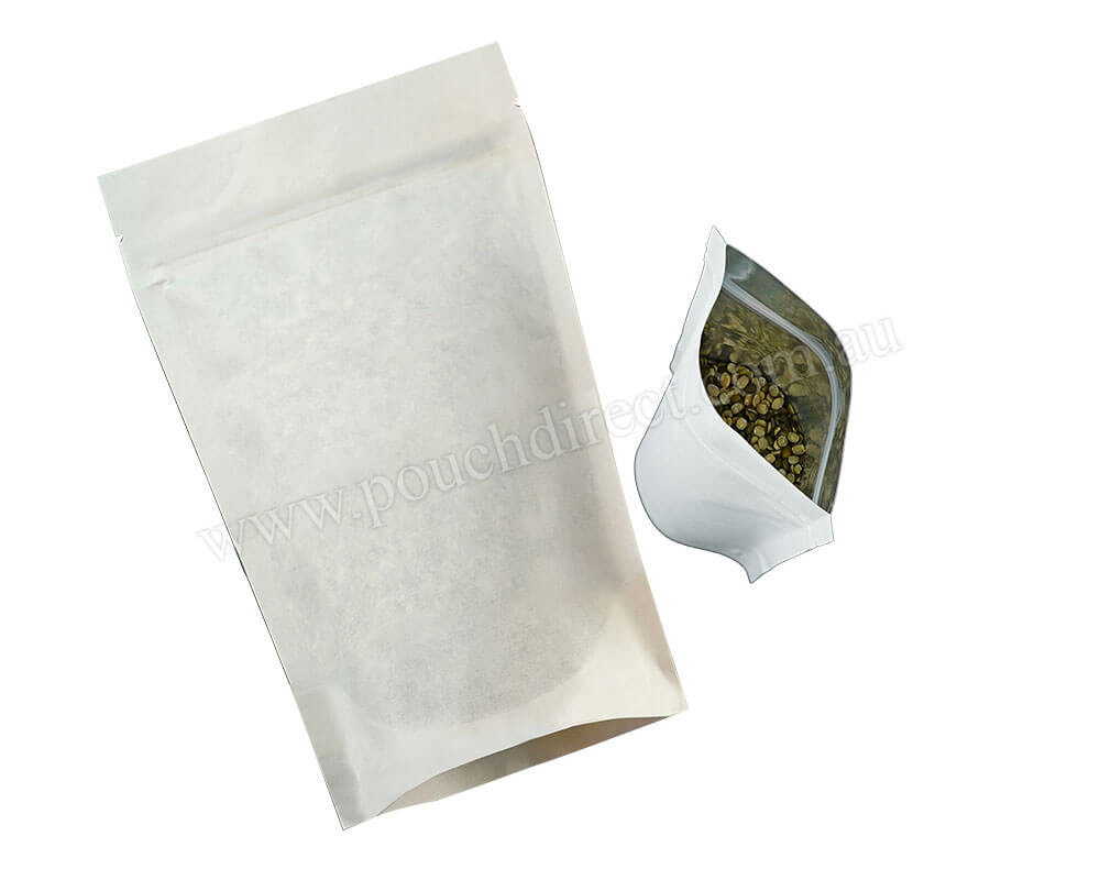 White Paper Stand Up Bags