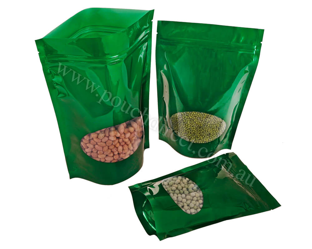 Green Oval Window Pouches