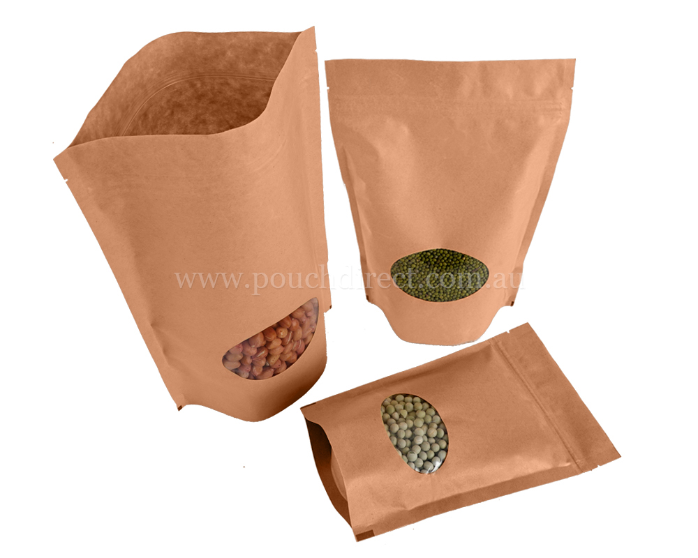 Kraft Brown Paper Bag Oval Window