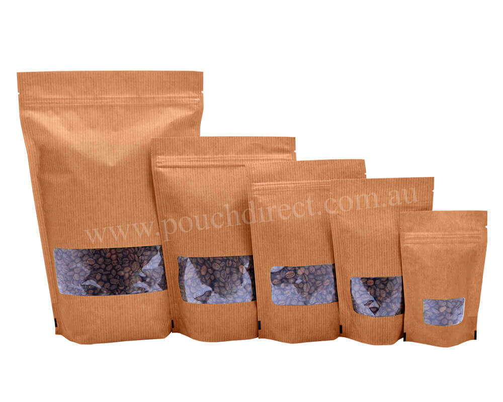 Kraft Paper Bags with full Rectangle Window