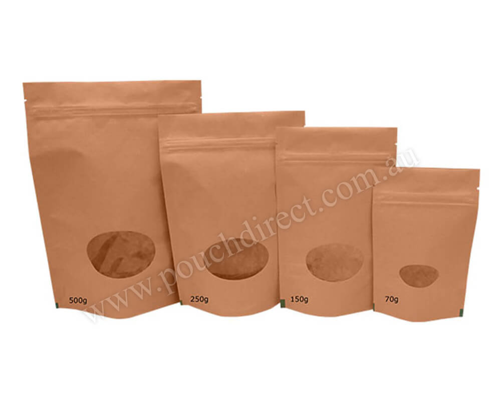 Kraft Brown Paper Bag with Oval Window