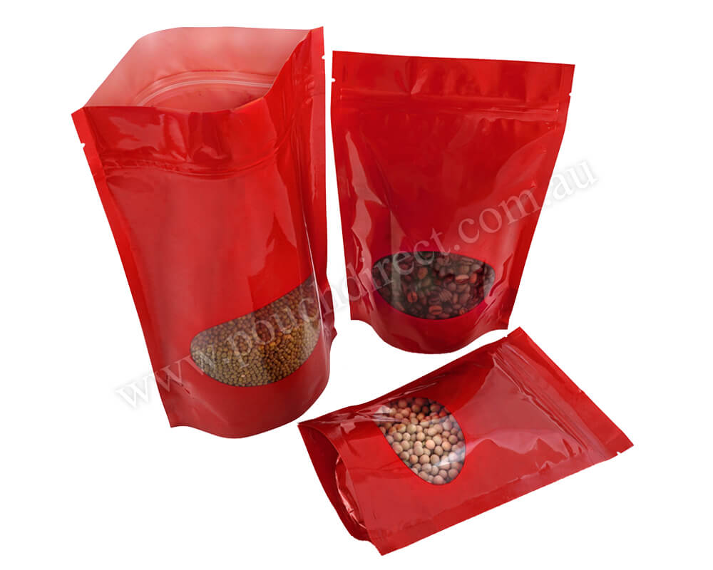 Red Oval Window Pouches