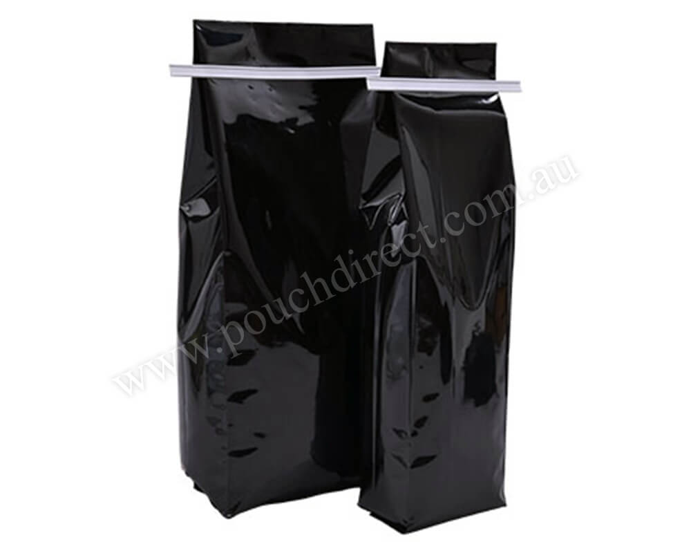 Shiny Black with tin tie