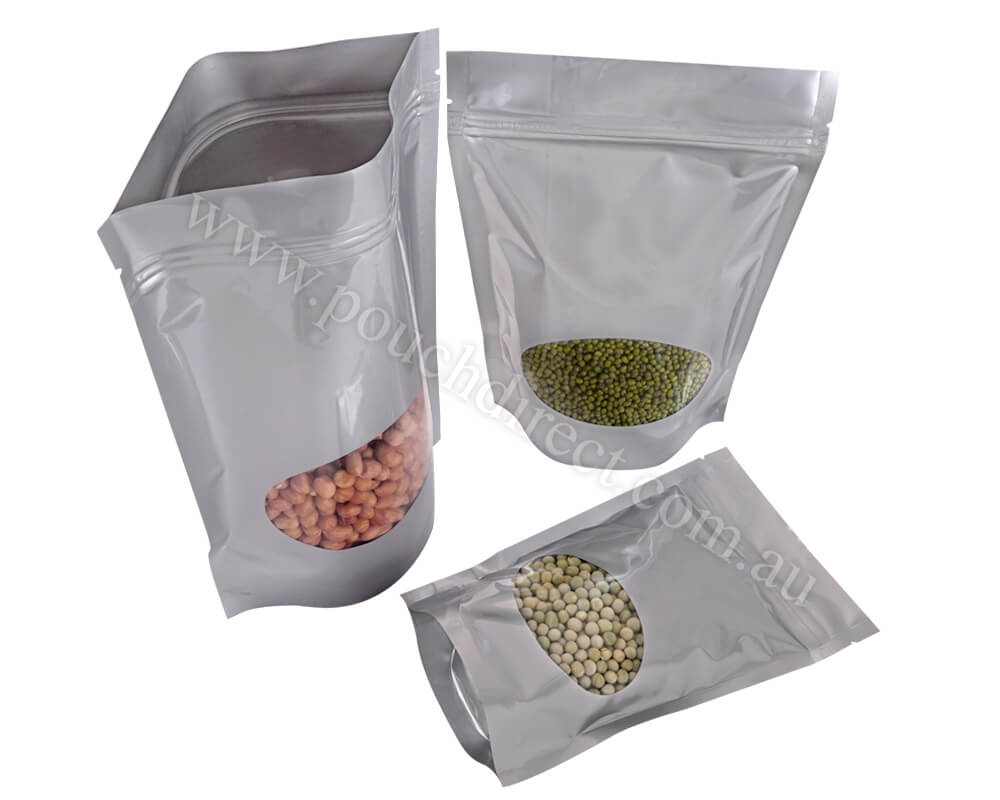 silver Oval Window Pouches