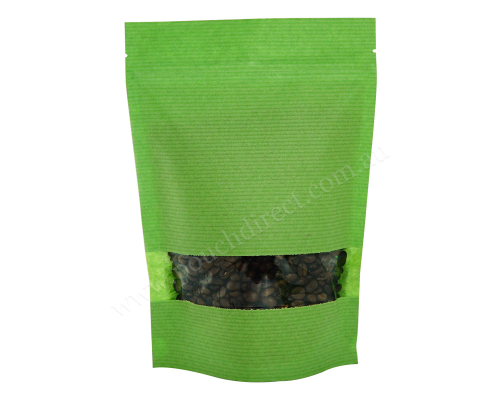 Green Striped Paper Pouches