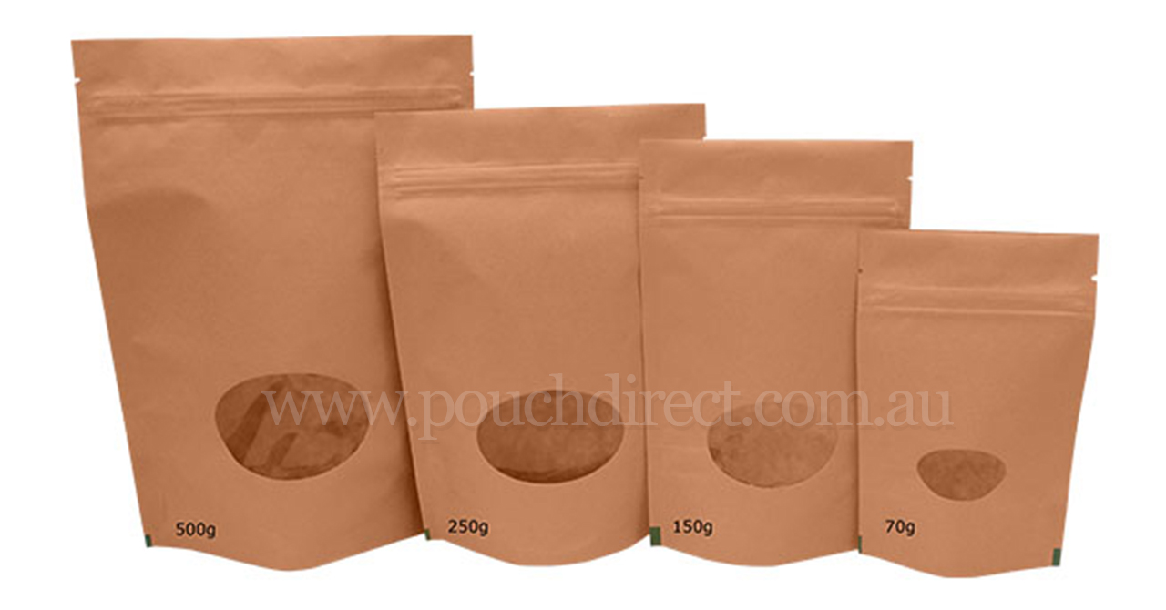 Kraft Paper Bages With Oval Window