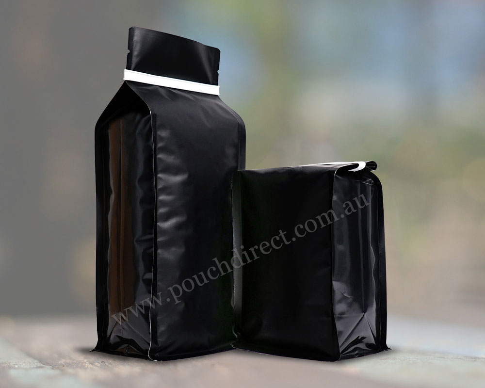 Matt Black Flat Bottom Pouches