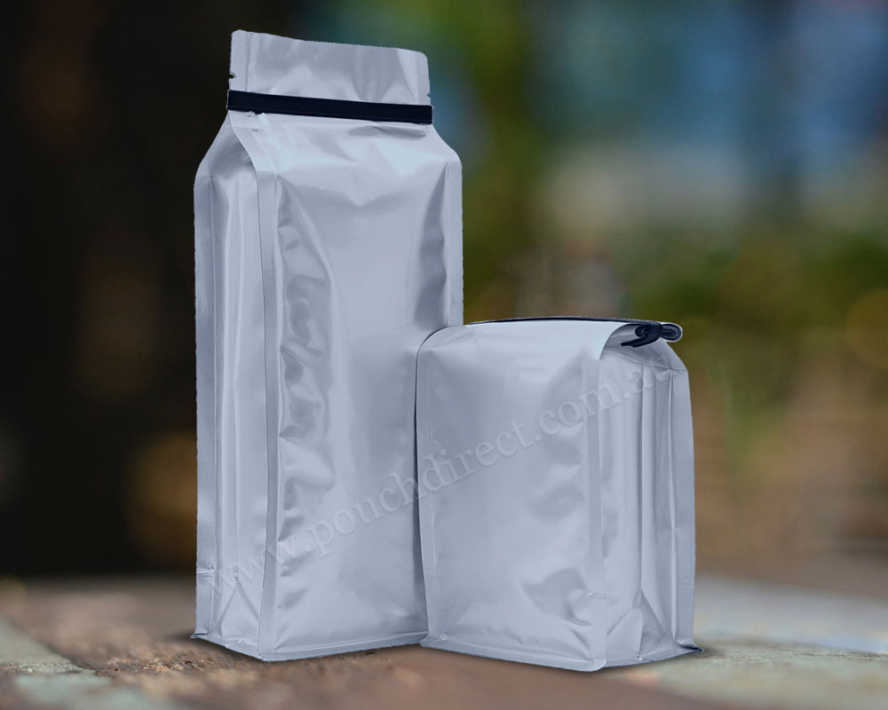 Matt Silver Flat Bottom Pouches