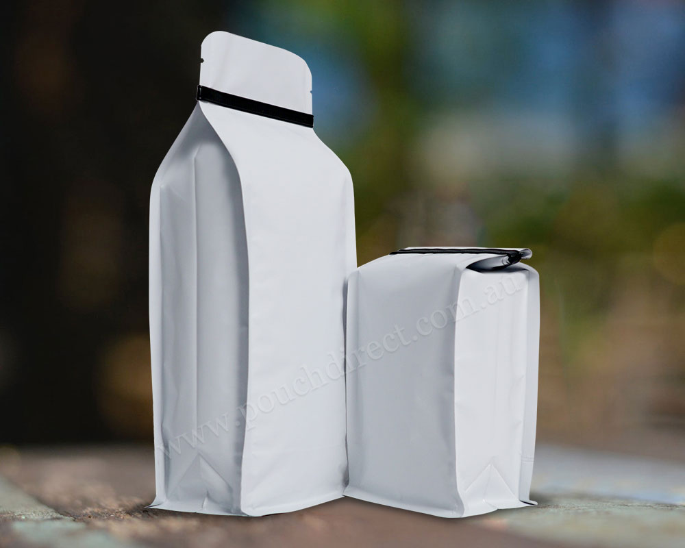 Matt White Flat Bottom Pouches